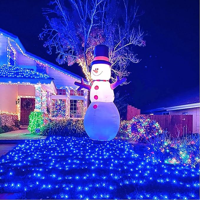 YEGUO 165ft 500 LED Blue Christmas Lights Outdoor Waterproof Clear Wire String Lights Indoor Plug in 8 Modes Twinkle Tree Light for Xmas Party Garden