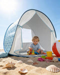Baby Beach Tent 2026 Upgrade Pop Up UPF 50+ UV Protection Sun Shelter Canopy with Mosquito Net Portable Outdoor Shade Summer Essentials for Babies &amp Toddlers- Blue