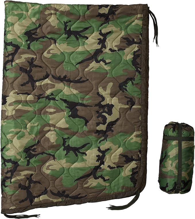 USGI Industries Military Woobie Blanket | Thermal Insulated Camping Blanket Poncho Liner | Large Portable Insulation Water-Resistant for Hiking Survival | Compression Carry Bag