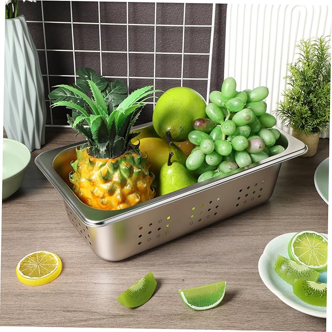 Commercial Steam Pans Set Perforated Deep Pan Stainless Steel Serving Tray Food Container