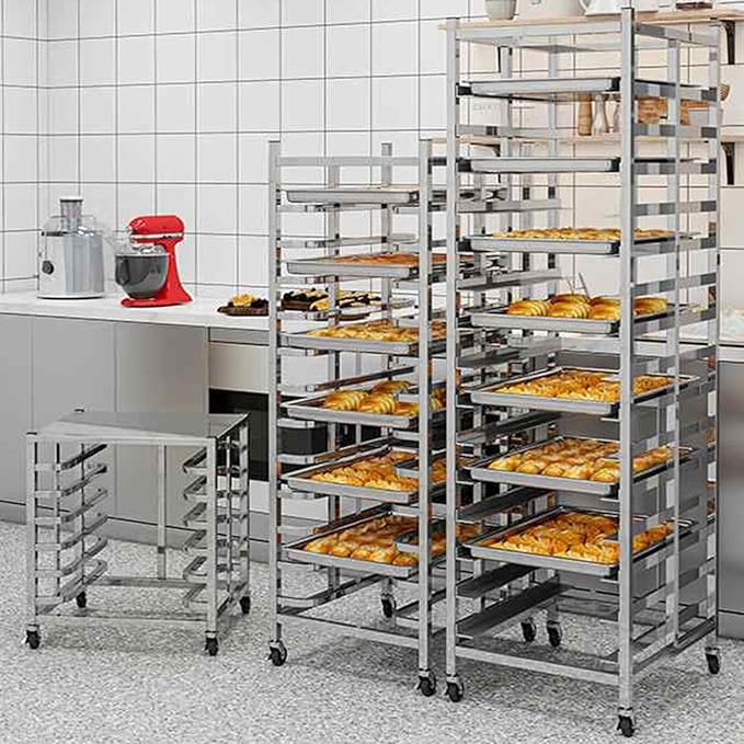 Quick Rack for Baking Pans6-Tier Rolling Baking Rack | Heavy-Duty Pan Storage Rack for Restaurants Bakeries &amp Food Service | Space-Saving Kitchen Organizer for Efficient Cooking