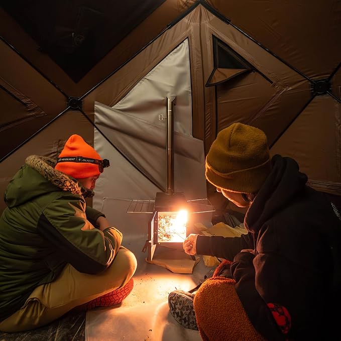 Gazelle Backcountry™ Stove Jack Kit – DIY-Ready Fireproof Window Panel &amp Heat-Resistant Floor Mat for Backcountry Shelters Customizable Chimney Port Includes Carry Bag GBCA02