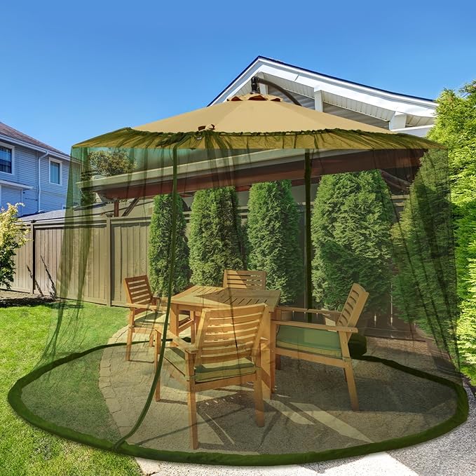 Mosquito Net for Patio with Zipper Door and Water Tube Suitable for Outdoor Patio Camping Umbrella 7.5-1 1FTJVLJVL (grmy green)