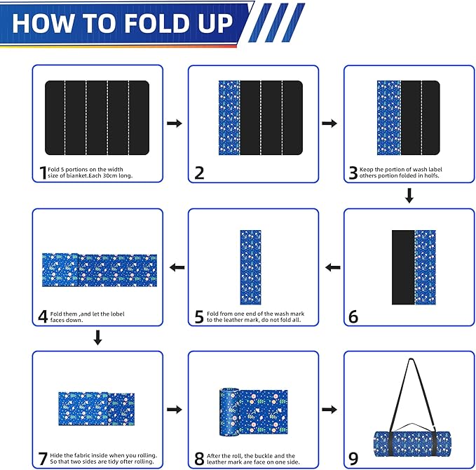 Outdoor Picnic Blanket Blue Floral 60x80 Sandproof Beach Blanket Waterproof Picnic Blankets Foldable for Caming Beach Outdoor Activities.