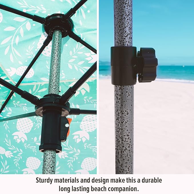 Qipi Beach Cabana - Easy to Set Up Canopy Waterproof Portable 6' x 6' Beach Shelter Included Side Wall Shade with UPF 50+ UV Protection Ultimate Sun Umbrella - for Kids Family &amp Friends