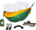 X-Large 2 Person Camping Hammock with Mosquito Net - Compact Double Hammock with Bug Net Pocket Tree Straps &amp Heavy Duty Carabiners - Parachute Grade Nylon Can Hold Over 600lbs of Weight