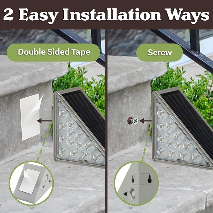 Solar Step Lights for Outside 6-Pack - LED Solar Stair Lights Outdoor Waterproof IP67 Outdoor Lighting for Walkways Deck Front Door Entryway Garden Pathways or Porch by Pure Garden