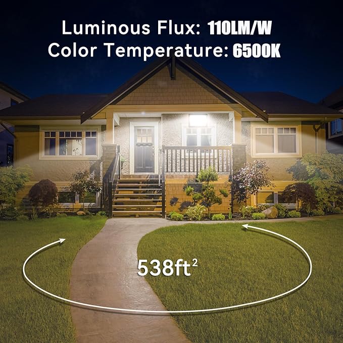 2Pack LED Flood Light Outdoor250W LED Work Light 25500lmwith 6FT US PlugIP66 Waterproof Exterior Security Lights6000K Daylight White Outside Floodlights Slim Design for Playground Yard