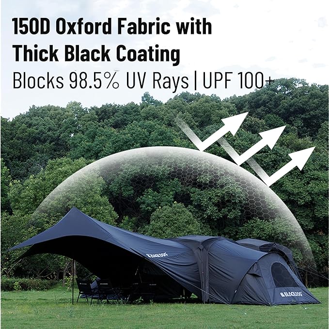 Blackdog Camping Canopy Tent - Quick Easy Set up Instant Pop up Tents for Camping 4-6 Person UV Resistant Sun Shelter for Sporting Events Family Camping Trip Outdoor Activities