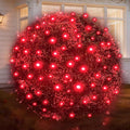 LED Christmas Net Lights Outdoor UL Certified 144LED 6ftx6ft Green Wire Connectable Waterproof Mesh Light for Christmas Party Yard Shrubs and Bushes Decorations (Red)
