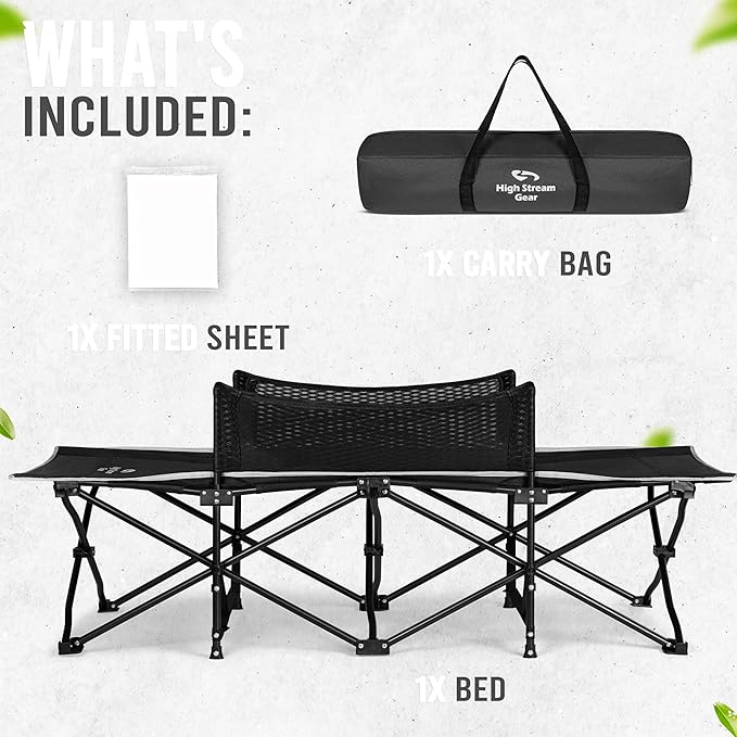 Toddler Cot Bed: Kids Travel Camping and Portable Folding Cot Great for Outdoors and Young Guests at Home. Comfortable Sleeping Bed Easy to Store and Use (White)