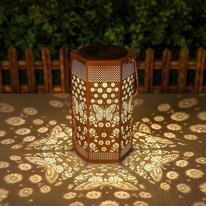 Solar Lights Outdoor Butterfly - Mothers Day Gifts for Mom Grandma - Birthday Day Gifts for Women Butterflies Solar Lantern Outdoor Waterproof Outdoor Decoration for Outside