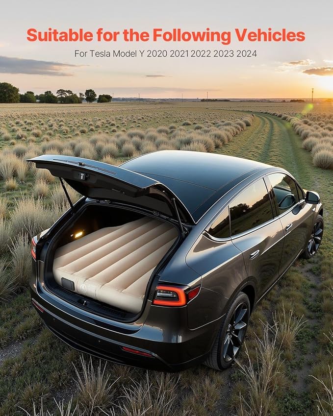 Car Air Mattress Inflatable Car Camping Travel Bed Sleeping Pad Built in Pump
