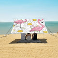 Flamingo Daisy Camping Sun Shelter Beach Tent Portable Beach Sun Shade Outdoor Canopy for Camping Trips Fishing Picnic
