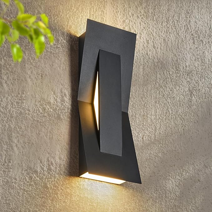 Modern Dimmable LED Up Down Wall Light120-277VCRI 90+2200LM 3000KIP65 Waterproof 10%-100% Dimmable for Commercial &amp Home Outdoor or Indoor 15 Inch Porch &amp Patio Wall Mount.