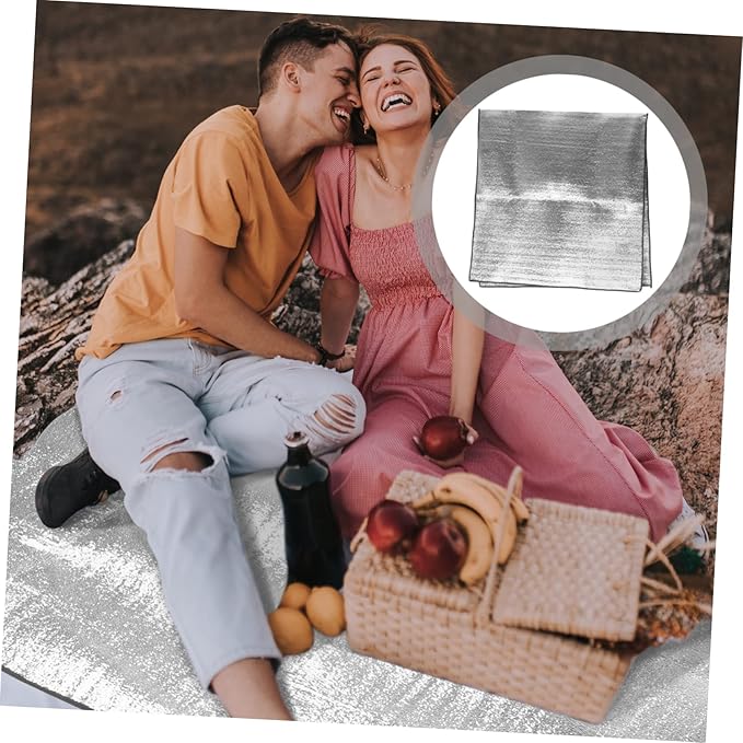 Outdoor Picnic Blanket Thickened Camping Mat Dual Sided Foil for Beach Hiking and Family Picnics Includes Carry Bag