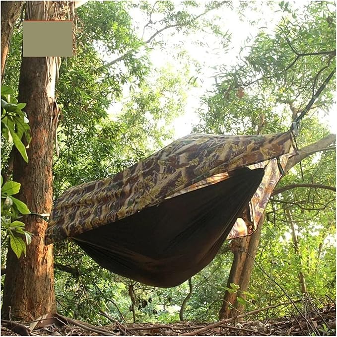 Compatible For Travel Mosquito Net Hammock Waterproof Outdoor Camping Hiking Integrated Tent(Camouflage)