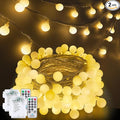 2 Pack Battery Operated String Lights - 52FT 120 LED Globe Fairy Lights with Remote Waterproof String Light Indoor Outdoor 8 Modes with Timer for Bedroom Classroom Dorm Christmas Decor Warm White