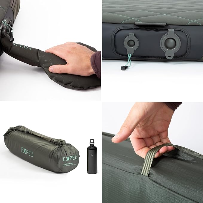 Exped LuxeMat Single LXW - Self Inflating Luxury Sleeping Mat 4” Foam Pad Pump Included