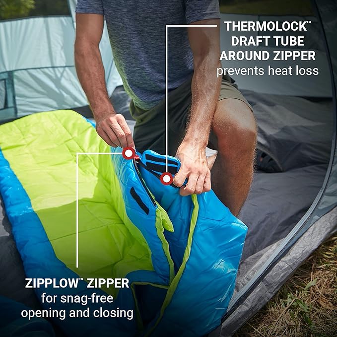 Coleman Kompact Mummy Sleeping Bag 25 Degrees Indoor/Outdoor Lightweight Sleeping Bag for Adults Sleeping Bag for Camping Hiking Backpacking with Included Compression Sack Spider Mum/Tiger Lily
