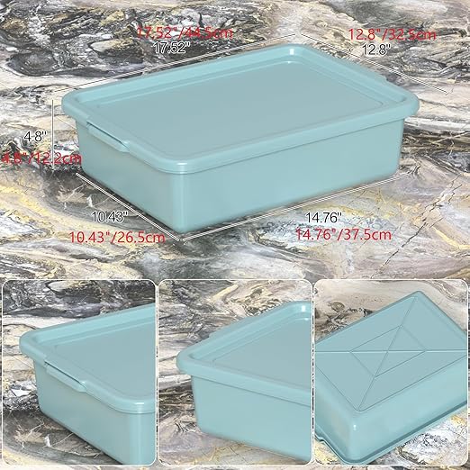 Bus Tubs Commercial 13 L Meat Tubs with Lids Mint Green 3 Pack