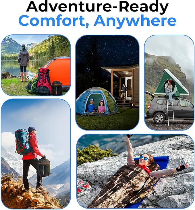SereneLife Backpacking Sleeping Bag Camping Gear Mummy Sleeping Bag For Adults/Teens w/ Pillow and Bag - Outdoor Lightweight Weather Proof Sleeping Bag for Camping Hiking Traveling Real Tree