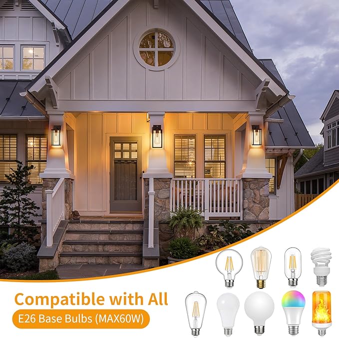 13'' Oil Rubbed Bronze Motion Sensor Outdoor Light Fixtures Wall Mount Large Front Porch LightsDusk to Dawn Exterior Wall Sconce Waterproof Lantern LampOutside Coach Light for HouseGarageYard