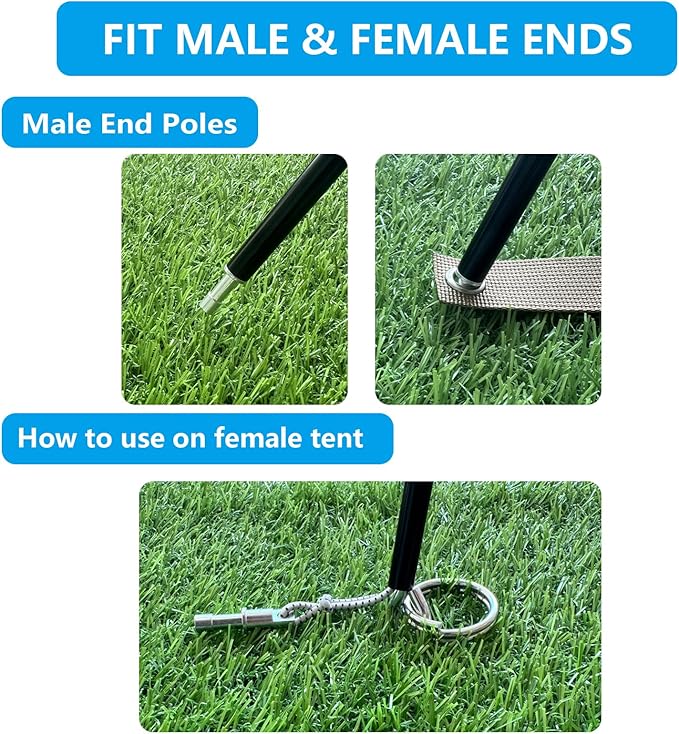 Aluminum Tent Poles ReplacementFits Both Female and Male Ends7001 T6 Lightweight Tent Rod Repair Kit for Camping Hiking Backpacking Tent (20ft 0.4in)
