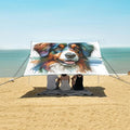 ALAZA Dog Golden Retriever Beach Tent Sun Shelter UPF50+ Protection Beach Shade Canopy w/ 4 Sandbags for Outdoor Camping Fishing Backyard Fun Picnic 10x9 ft