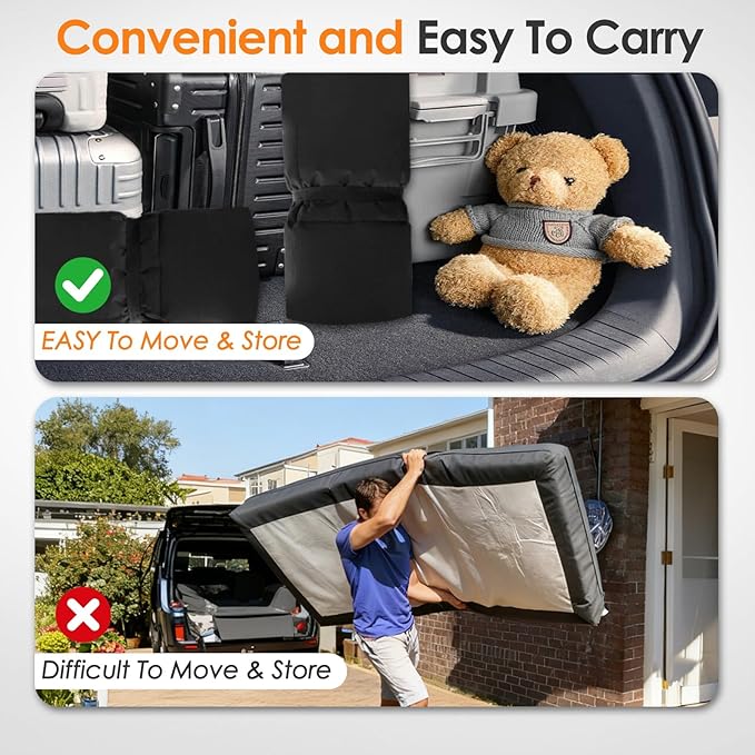 Portable Camping Cot Mattress 80 x 36 Inches Sleeping Mat with Waterproof Anti-Slip Bottom Floor Mattress Easy to Carry for Guest Tent Lawn Yard Camping Cot Easy to Store
