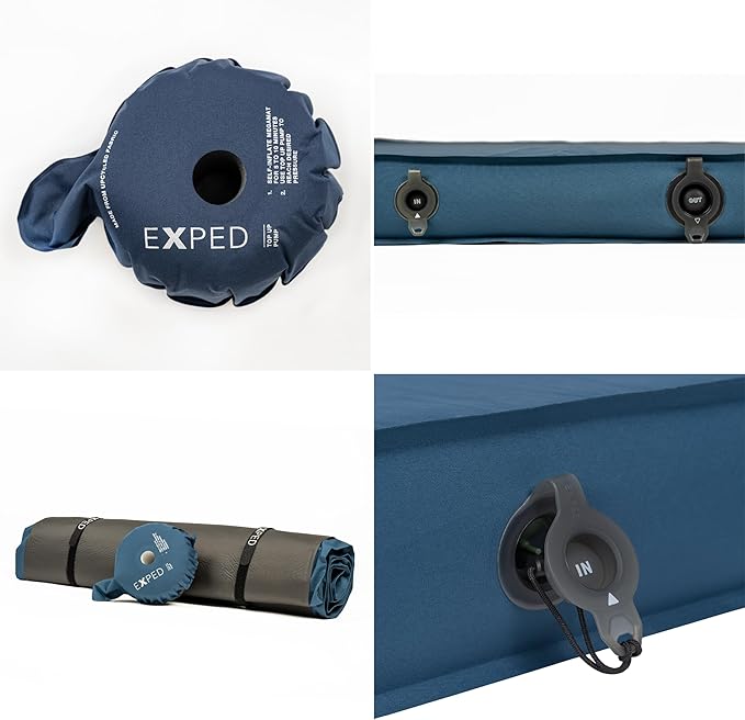 Exped DeepSleep Mat Single LW - Self Inflating Firm Car Sleeping Mat 3” Foam Pad Pump Included