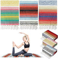 3 Pcs Mexican Blanket Bulk 45 x 70 Inch Yoga Blanket Large Cotton Outdoor Camping Blankets with Fringed for Outdoor Beach Picnic Home Decor