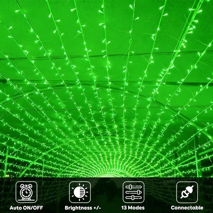88FT 240LED Extra-Long Connectable String Lights Indoor Outdoor Clear Wire Green Christmas String Lights Plug in Twinkle Fairy Light with Timer for Wedding Patio Tree Yard Christmas Decorations