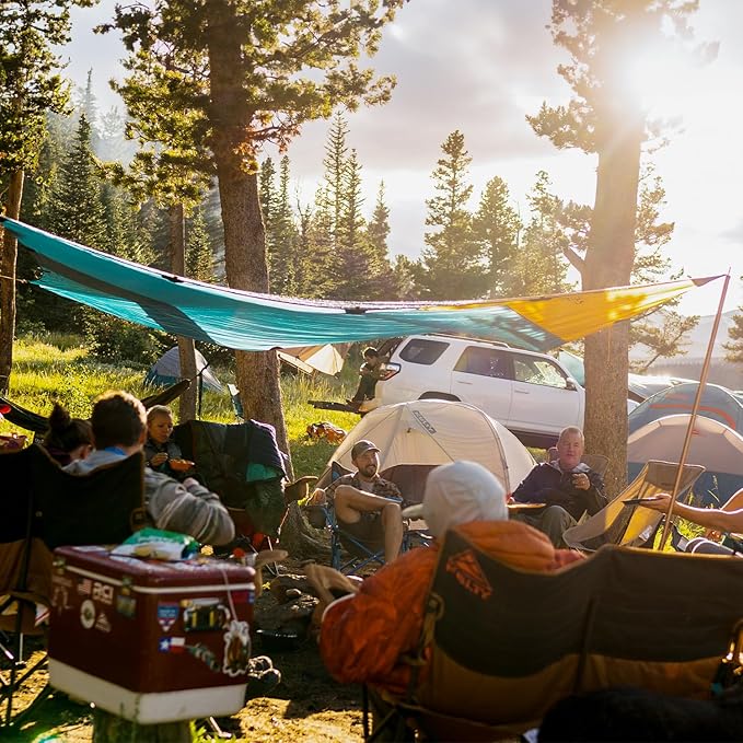 Kelty Noah’s Tarp Sun Shelter and Multi-Use Awning Rainfly Portable Canopy UV Protection Waterproof + Durable 3 Sizes for Customized Pitch