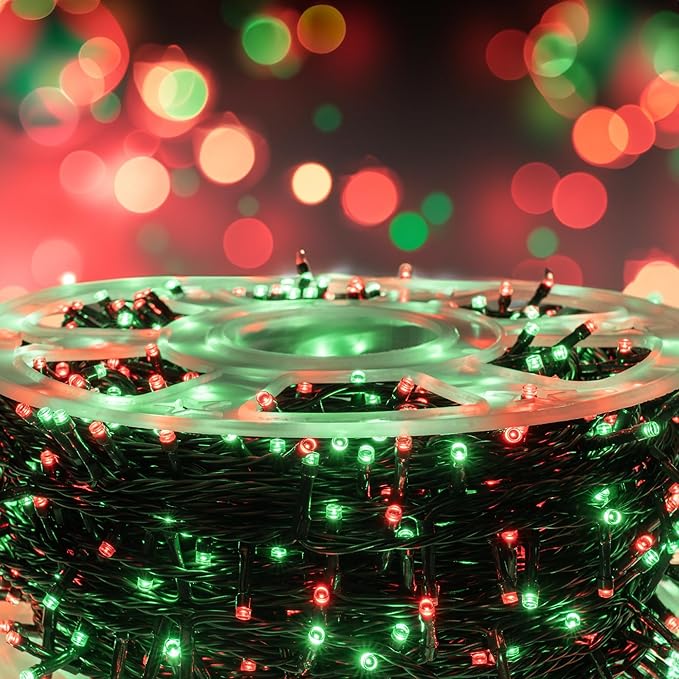 Dazzle Bright Outdoor Christmas String Lights 1000 LED 328 FT Plug in Fairy Light with Remote Control 8 Modes &amp Timer Waterproof Decoration for Home Garden Yard Xmas Wedding Red &amp Green