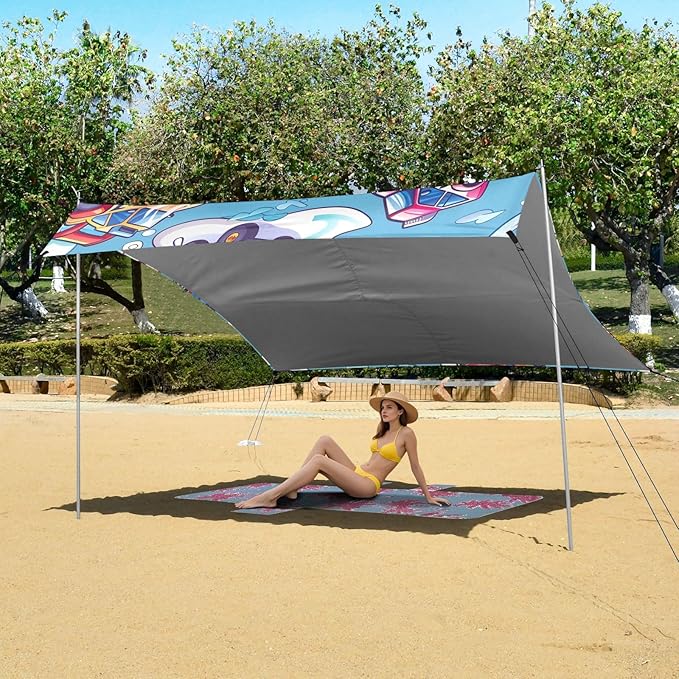Vehicles and Highlands Camping Sun Shelter Beach Tent Portable Beach Sun Shade Outdoor Canopy for Camping Trips Fishing Picnic