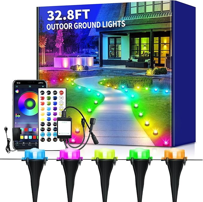 32.8FT Permanent Outdoor Light IP67 Waterproof LED Eaves Light App/Remote Control Christmas Lights Suitable for HousePatio Decor Garden Party Festival Decoration