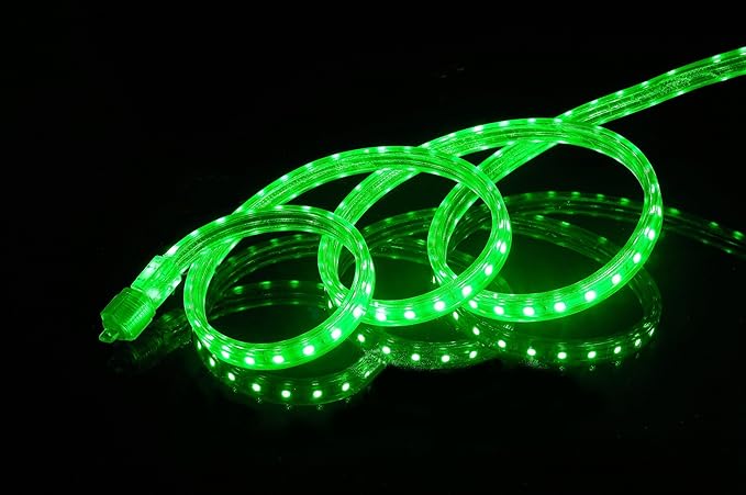 CBConcept UL Listed 164 FeetSuper Bright 45000 Lumen Green Dimmable 110-120V AC Flexible Flat LED Strip Rope Light Commercial Grade Indoor Outdoor use Ready to plug n shine