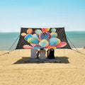 ALAZA Rainbow Cactus Cacti Polka Dots Beach Tent Sun Shelter UPF50+ Protection Beach Shade Canopy w/ 4 Sandbags for Outdoor Camping Fishing Backyard Fun Picnic 10x9 ft