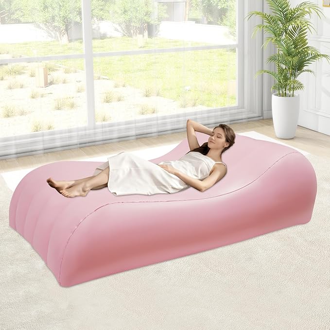 BBL Bed Inflatable Air Mattress with Hole for Sleeping Post Surgery Recovery Blow Up Recline Couch for Brazilian Butt Lift Pregnancy Pillow Blow Up Bed with Hole Air Mattress Sofa w/Pump