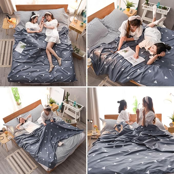 TRIWONDER Sleeping Bag Liner Cotton Camping Travel Sheet Sleep Sack Adult for Hostels Outdoor Picnic Planes Trains