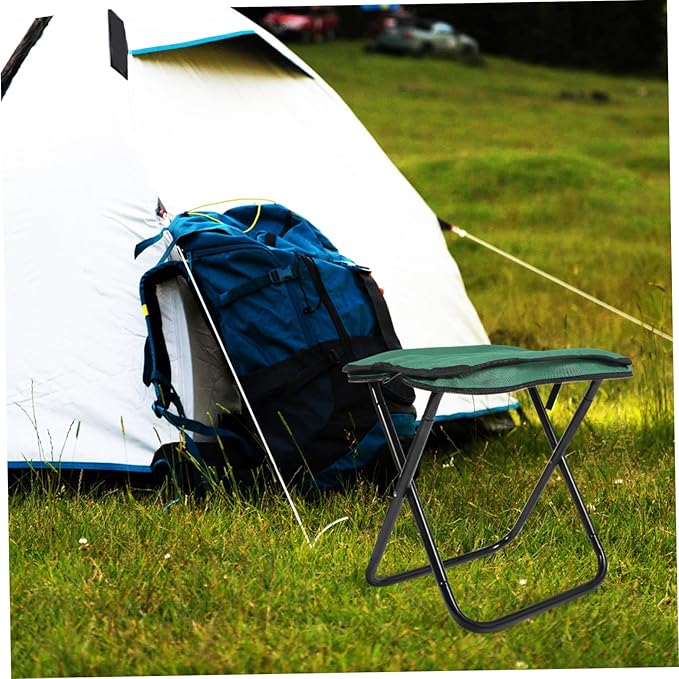GARVALON Folding Stool for Outside Activities Portable Aluminum Stool Foot Rest for Camping Hiking and Travel