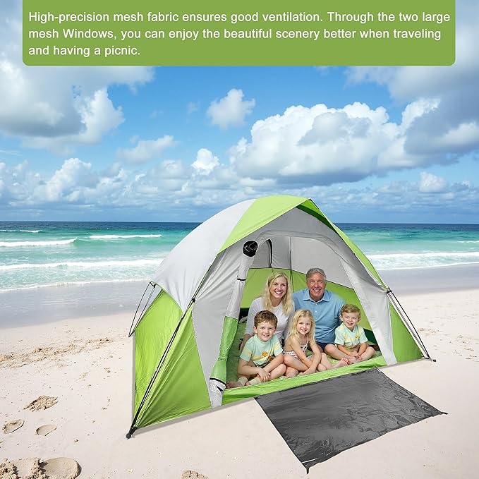 XL 6 Person Dome Camping Tent Double Layer Waterproof Removable Rain Fly for Outdoor Hiking Fishing (6 People Green)