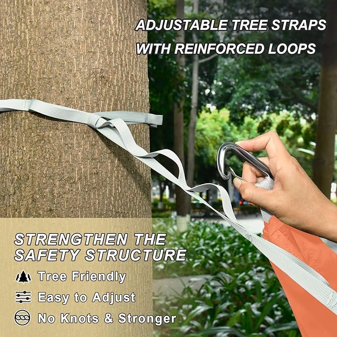 Tree Hammocks Coral Lightweight Hammocks with Two Tree Straps 114 x 54