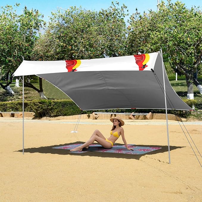 Christmas Northen Red BirdCamping Sun Shelters 9.2 x 10.5 FT Beach Canopy Tent Sun Shade with Carrying Bag for Camping Trips Fishing Backyard Fun or Picnics 21341663