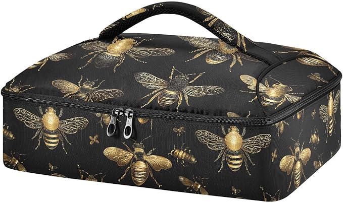 Casserole Carrier Loveliness Cute BeefInsulated Casserole Carrier for Hot or Cold Food Thermal Lunch Tote for Potluck Parties Picnic Beach Fits 9 x 13 Inches Baking Dish