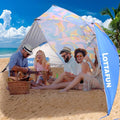 Beach Shelter Umbrella Premiere UPF 50+ Umbrella Shelter for Sun and Rain Protection for Adult (10-FootBlue Stripe)