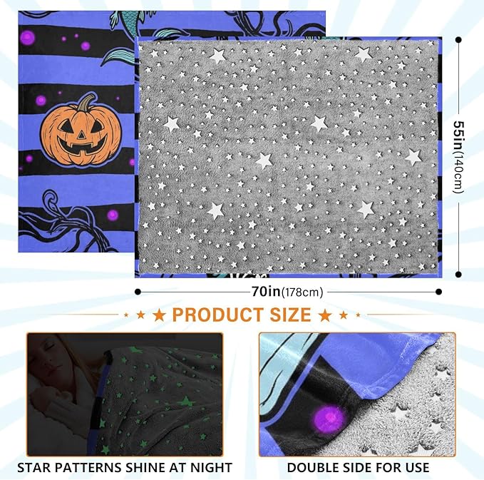 Halloween Mermaid Gothic Soft Cozy Throws for Living Room Couch Throw Blanket Soft for Couch Sofa BedParty 50 x 70
