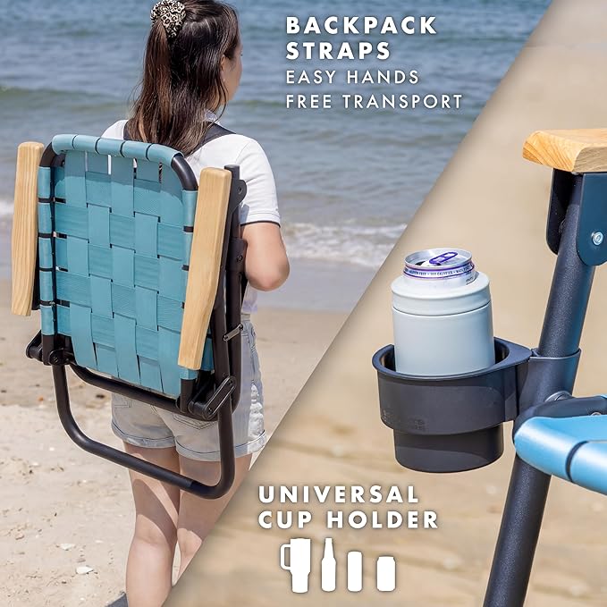 GoSports WOVN Beach Backpack Chair - 9 Styles Available - Premium Folding Camping Chair