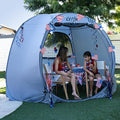 LEEDOR Pop Up Screen House Tent UPF 50+ and Windproof Dome Outdoor Canopy Tent with Roll Up Zipped Door Privacy Gazebo Compact and Lightweight for Party Camping Fishing Picnic Grey